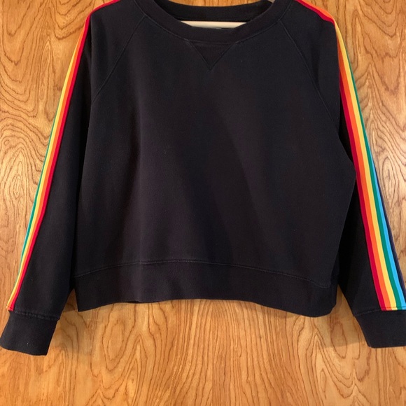 Arizona Jean Company Tops - Arizona Jean Company Black Sweatshirt with Rainbow Stripes